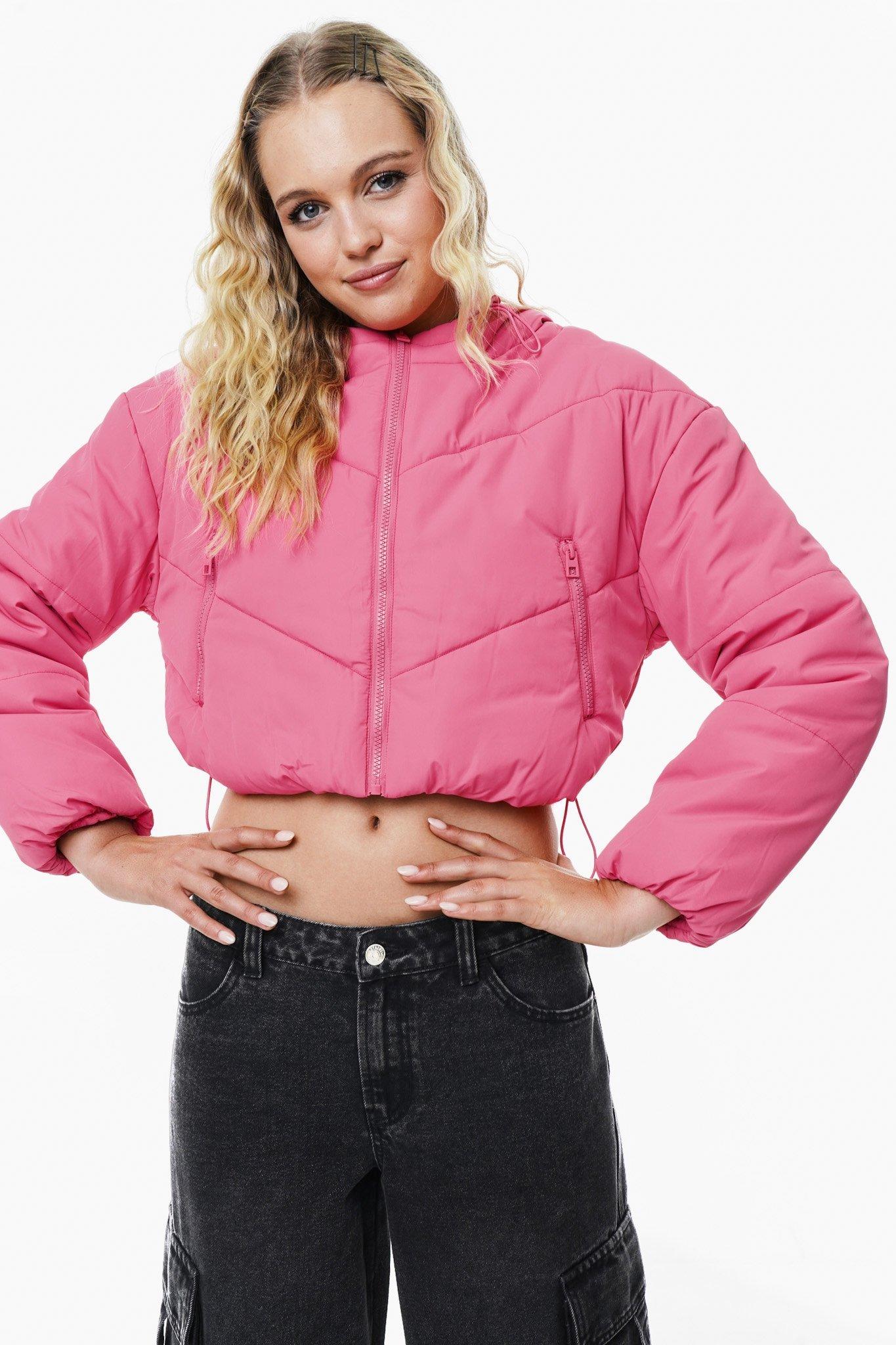 Cropped Hooded Puffer Jacket