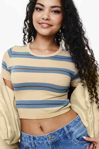 Stripe Seamless Fitted Top