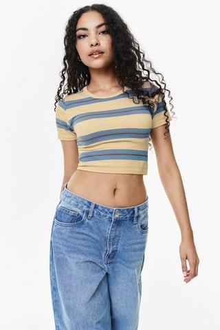 Stripe Seamless Fitted Top