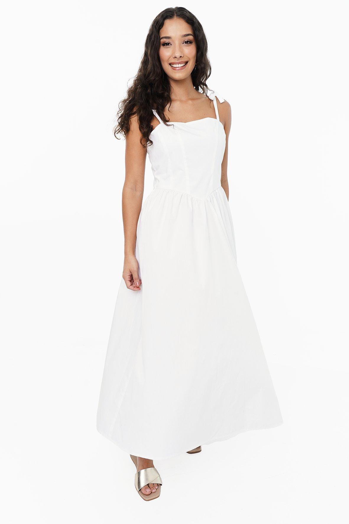 stretch gather flare dress main image 1