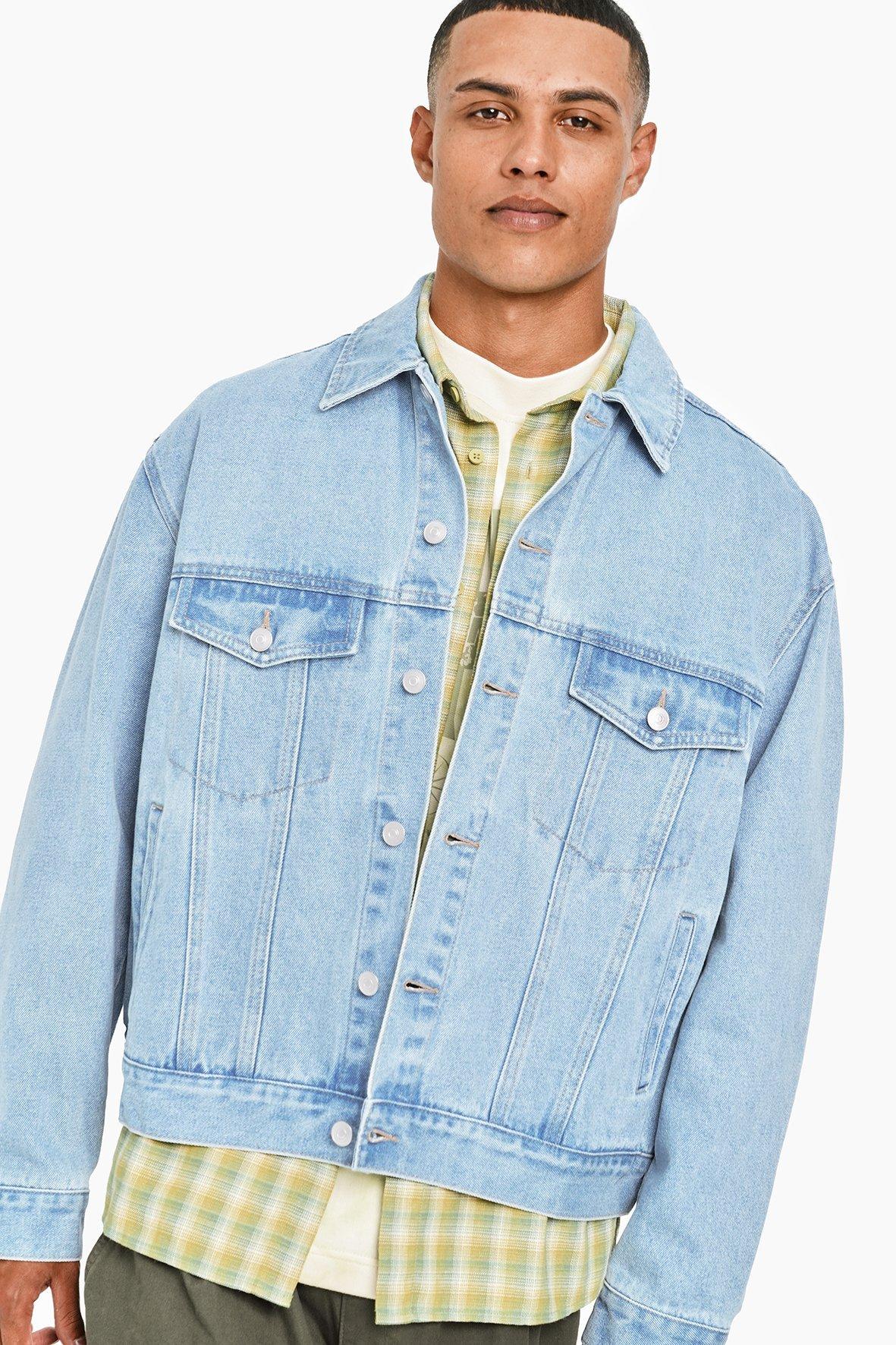 0255~Denim D-BRESK Jacket with Leather Sleeves