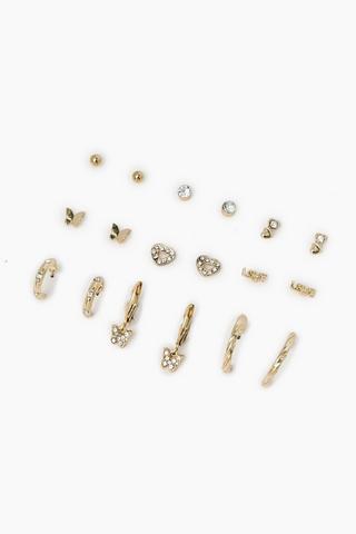 9 Pack Stud Earrings