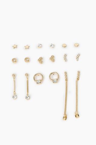 9 Pack Stud Earrings