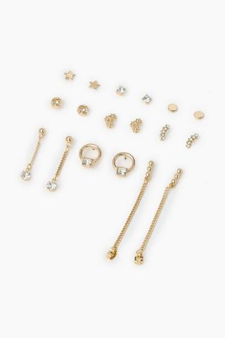 9 Pack Stud Earrings