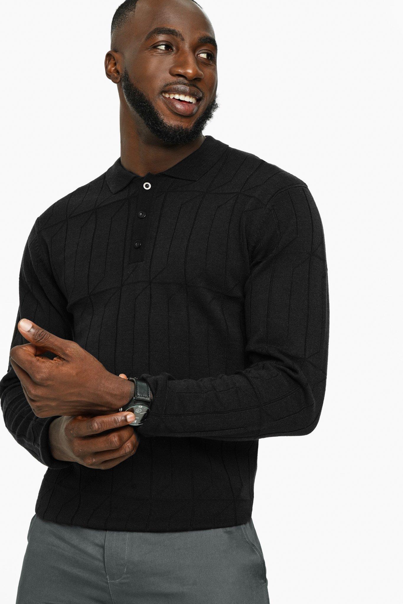 Stefano R Knitted Golfer Black