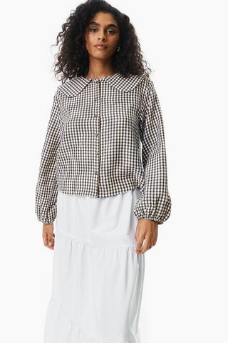 Check Print Blouse