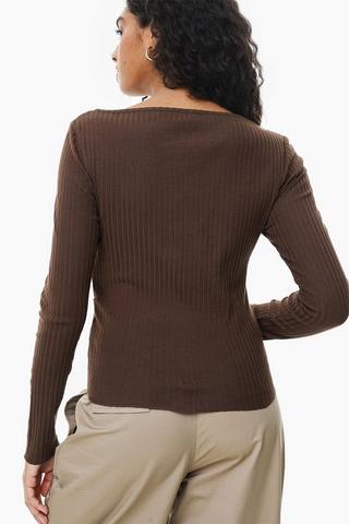 Fitted Boat Neck Top