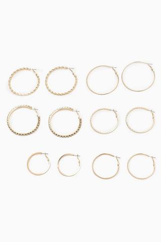 6 Pack Hoop Earrings