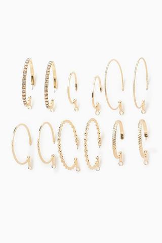 6 Pack Hoop Earrings