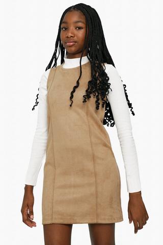Suede Sleeveless Mini Dress