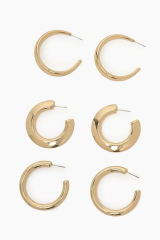 3 Pack Hoop Earrings