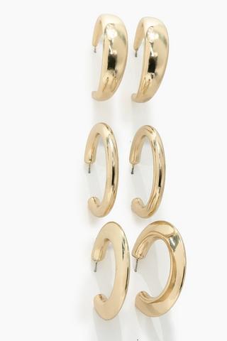 3 Pack Hoop Earrings