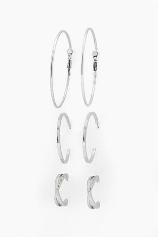 3 Pack Hoop Earrings