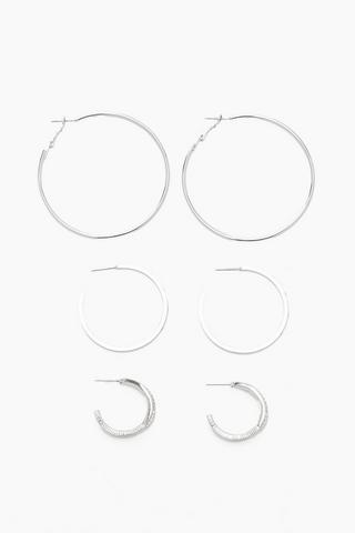 3 Pack Hoop Earrings
