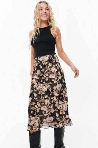 Silk and Wool Column Skirt