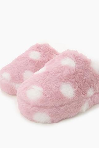 Polka Dot Fluffy Slipper