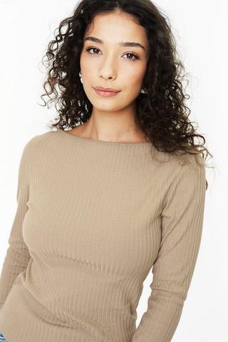 Fitted Boat Neck Top
