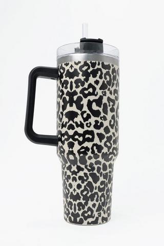 Leopard Print Straw Cup - 1200ml