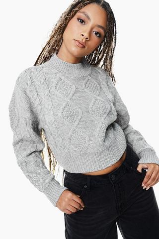 Boxy High Neck Knit