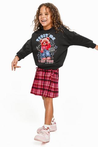 Check Pleated Skirt