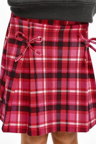Check Pleated Skirt