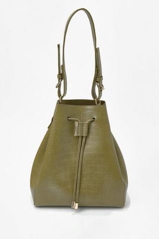 Crocodile Skin Bucket Bag