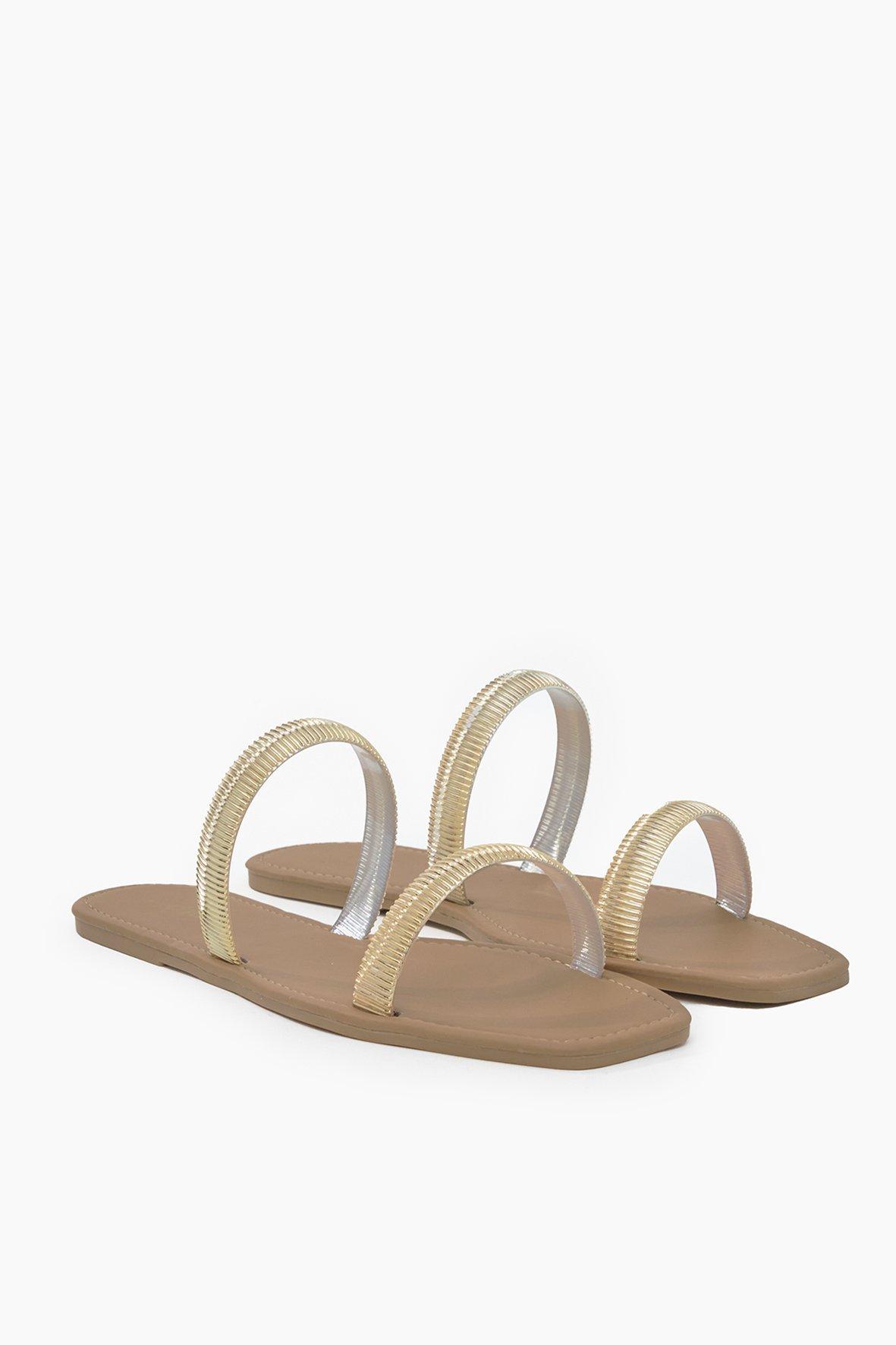 Transparent Green Double Strap Sandals