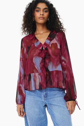 Flounce Detail Blouse