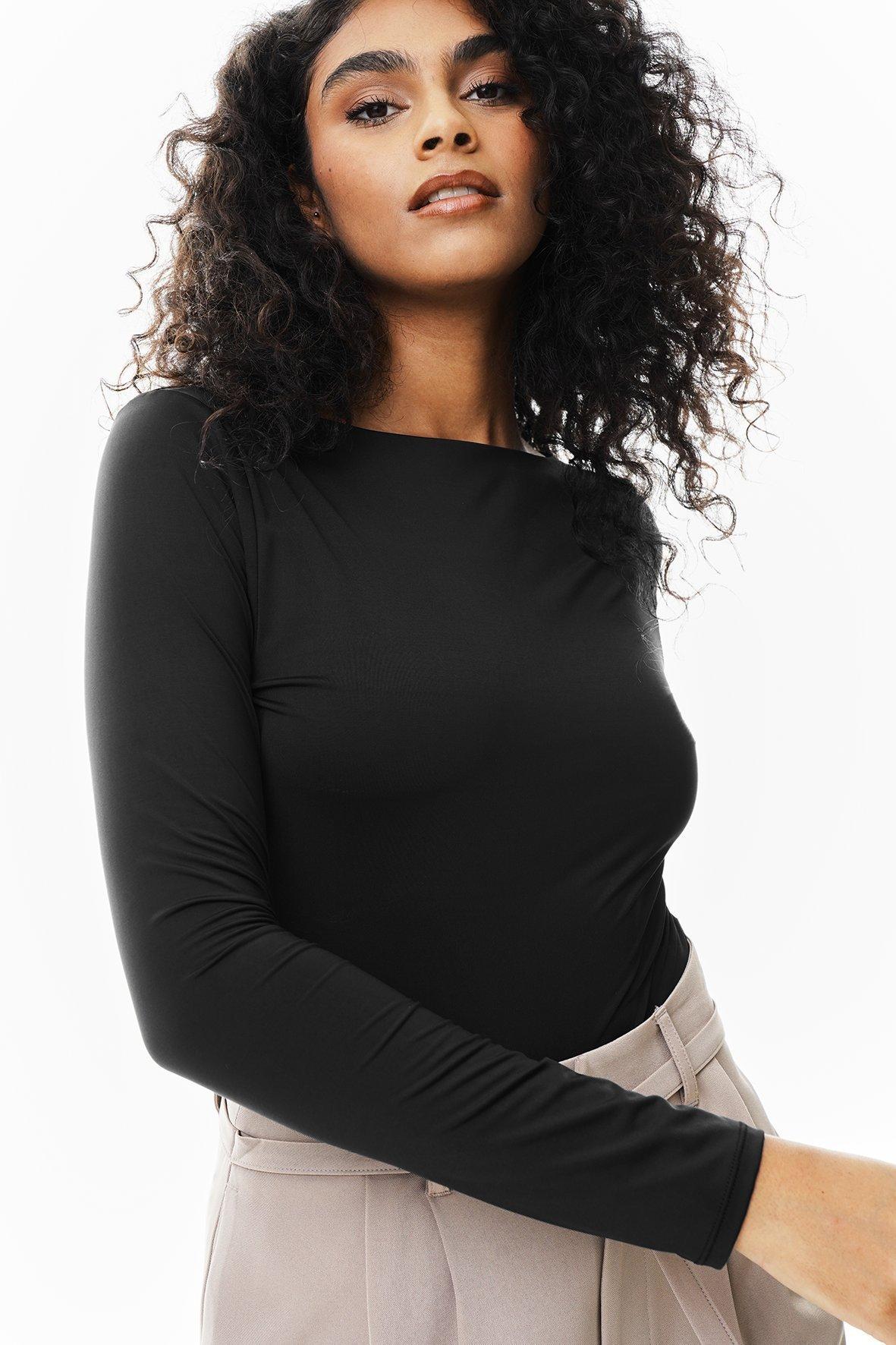 Fitted Boat Neck Top