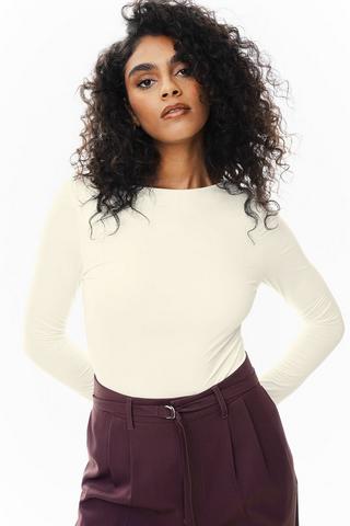 Fitted Boat Neck Top