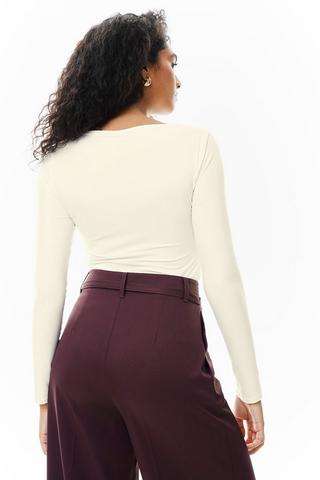 Fitted Boat Neck Top