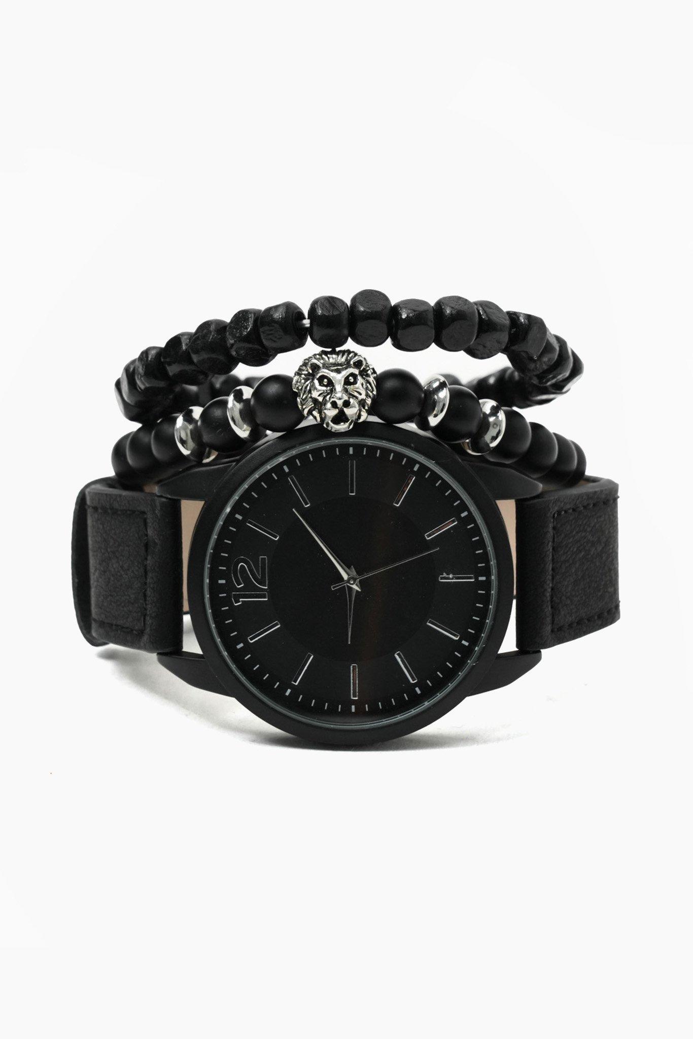 Stainless Steel Watch And Bracelet Set Walmart Mens Black Watch