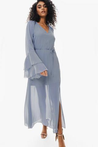 Ruffle Detail Trapeze Dress