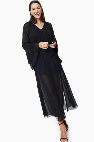 Ruffle Detail Trapeze Dress