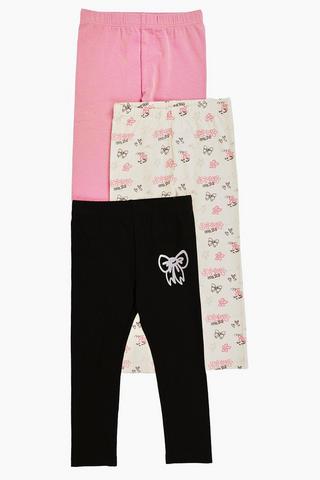 3 Pack Bow Leggings