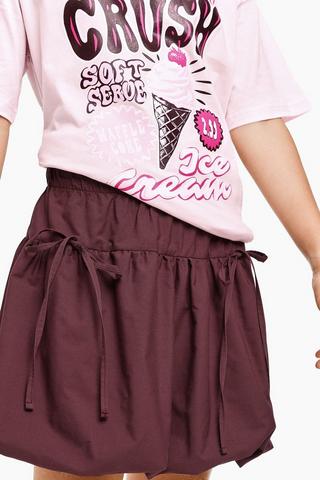 Bubble Hem Mini Skirt