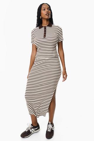 Stripe Column Skirt