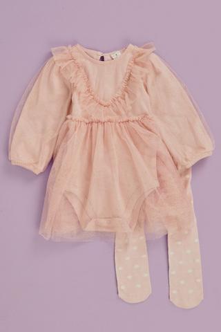 Long Sleeve Dress And Leggings Set