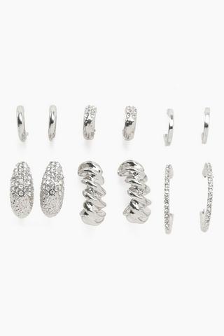6 Pack Hoop Earrings