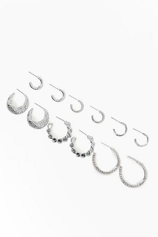6 Pack Hoop Earrings