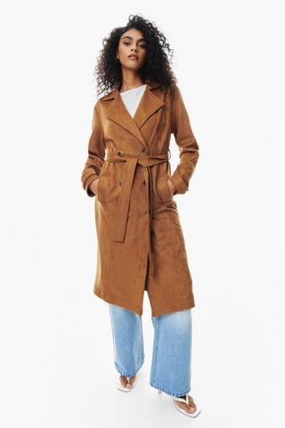 Suede Trench Coat