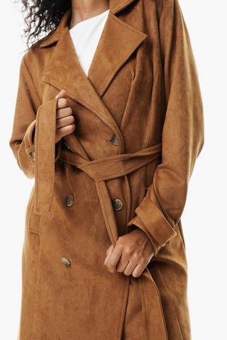 Suede Trench Coat