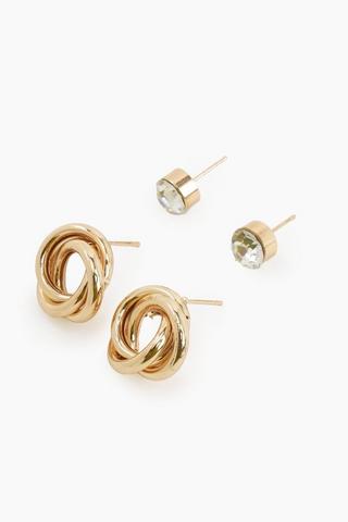 2 Pack Stud Earrings