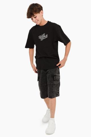 Denim Cargo Shorts