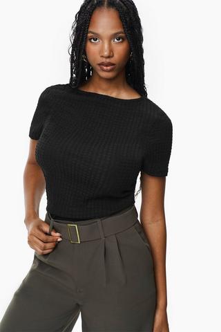 Textured Fitted Top