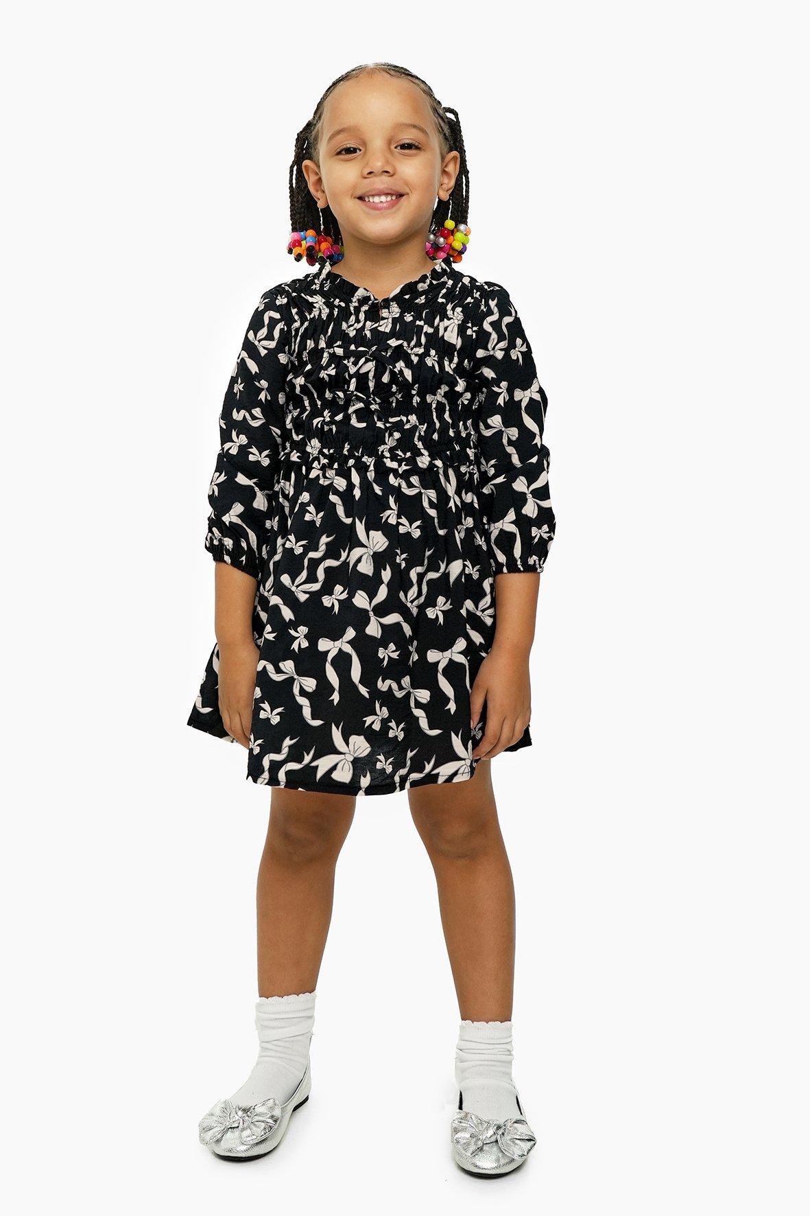 Fit and Flare V Neck Wing Sleeve Dress