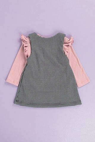 Check Pinafore Dress And Long Sleeve Top Set