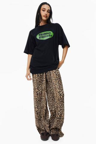 Leopard Print Wide Leg Pants