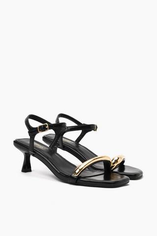 Metal Strap Kitten Heel