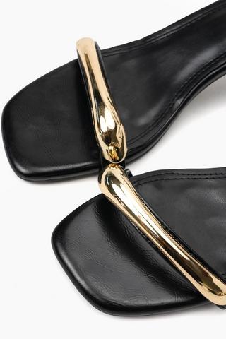 Metal Strap Kitten Heel